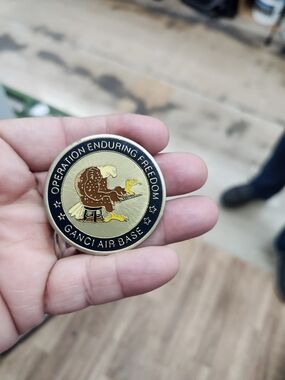 Operation Enduring Freedom Ganci Air Base Challenge Coin - Black & Gold